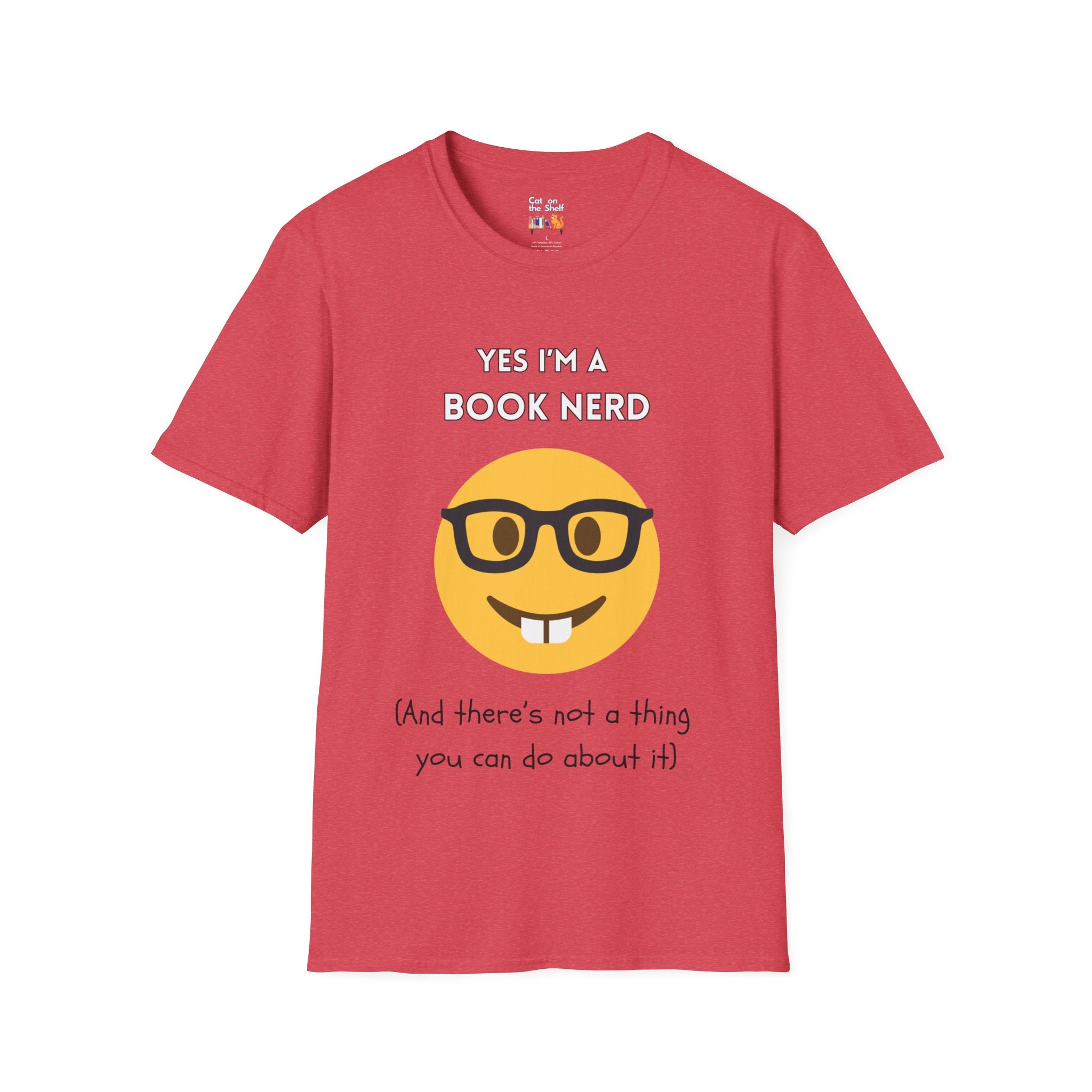 Yes I'm A Book Nerd Funny Emoji Unisex Softstyle T-Shirt