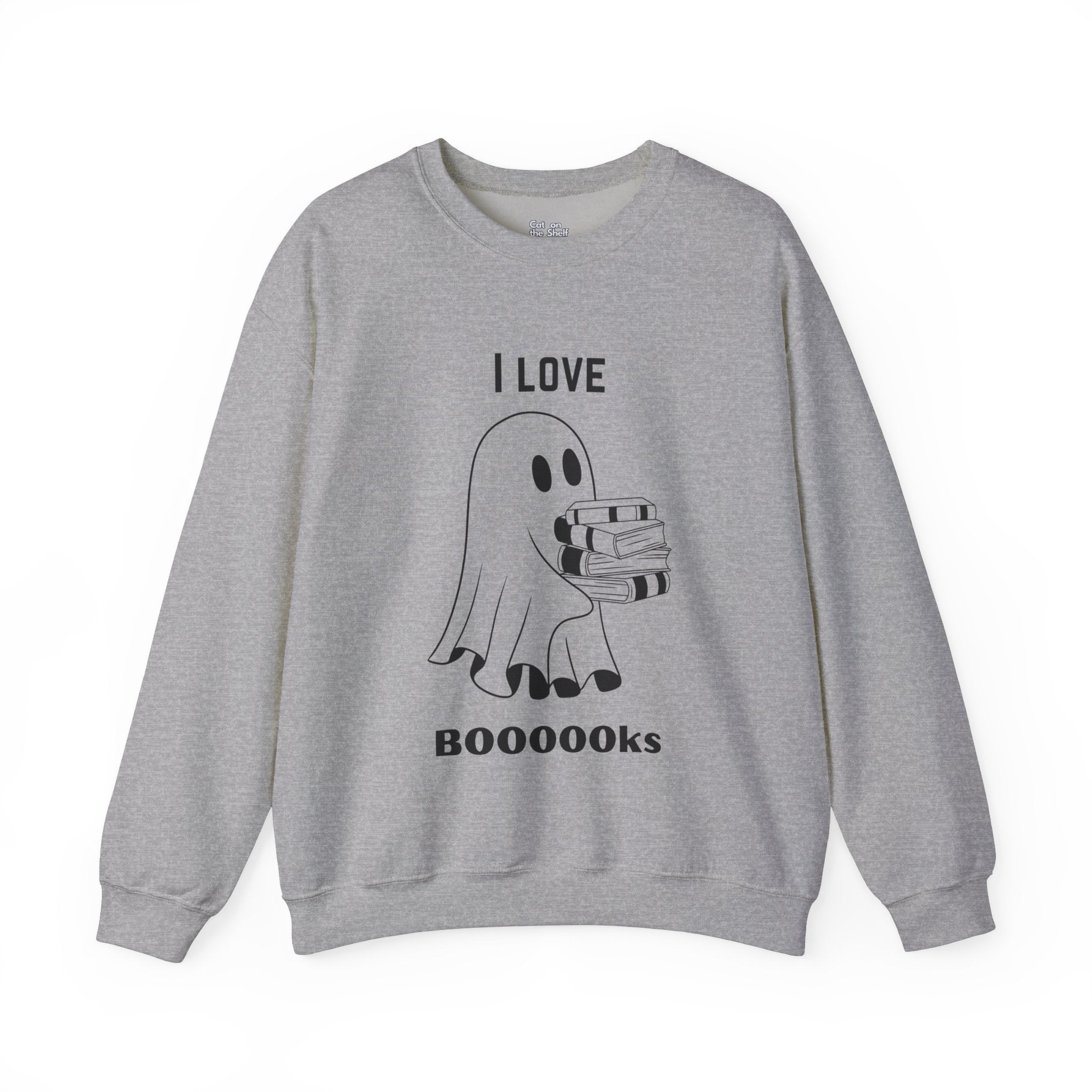 I Love Books Halloween Ghost Unisex Heavy Blend™ Crewneck Sweatshirt