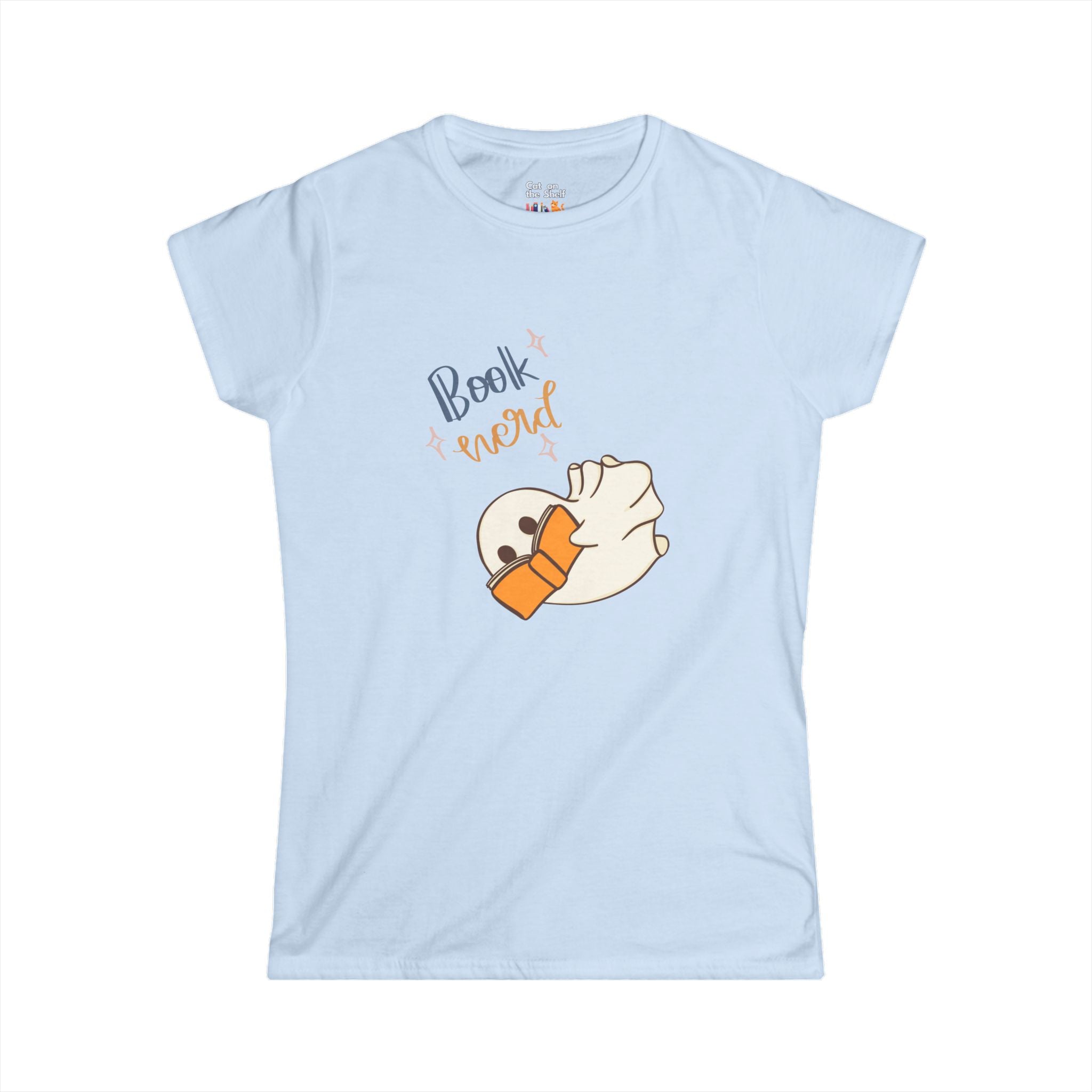 Book Nerd Cute Halloween Ghost Women's Soft Tee