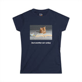 Just Another Cat-urday Cat Reading Book Women's Soft Tee