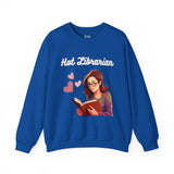 Hot Librarian Girl with Glasses Hearts Unisex Heavy Blend™ Crewneck Sweatshirt