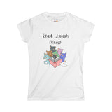 Read Laugh Meow Cute Cats Kittens Reading Women's Soft Tee