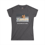 Just Another Cat-urday Cat Reading Book Women's Soft Tee