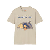 Booktrovert Girl Reading in Bed with Dog Unisex Softstyle T-Shirt