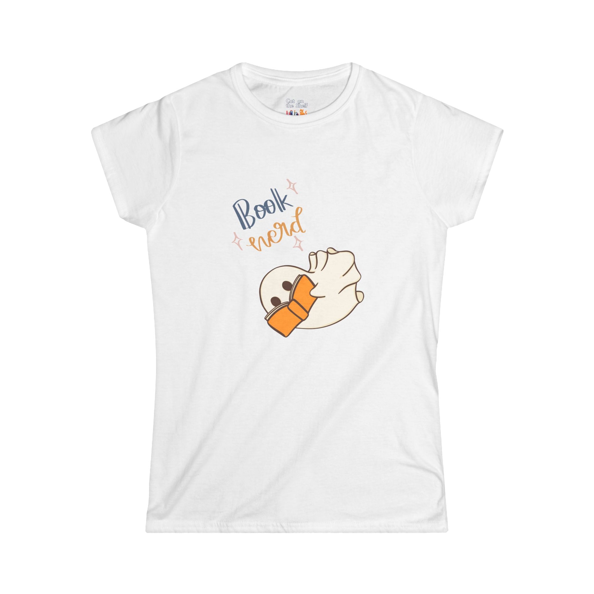 Book Nerd Cute Halloween Ghost Women's Soft Tee