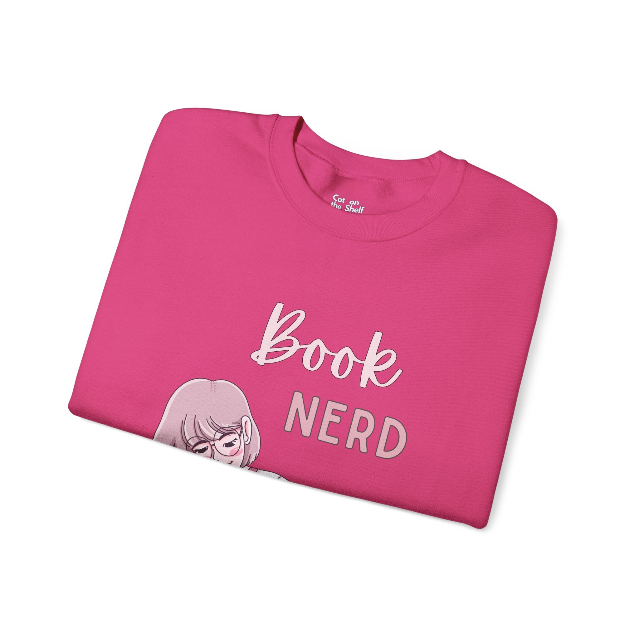 Book Nerd Pink Anime Girl Unisex Heavy Blend™ Crewneck Sweatshirt