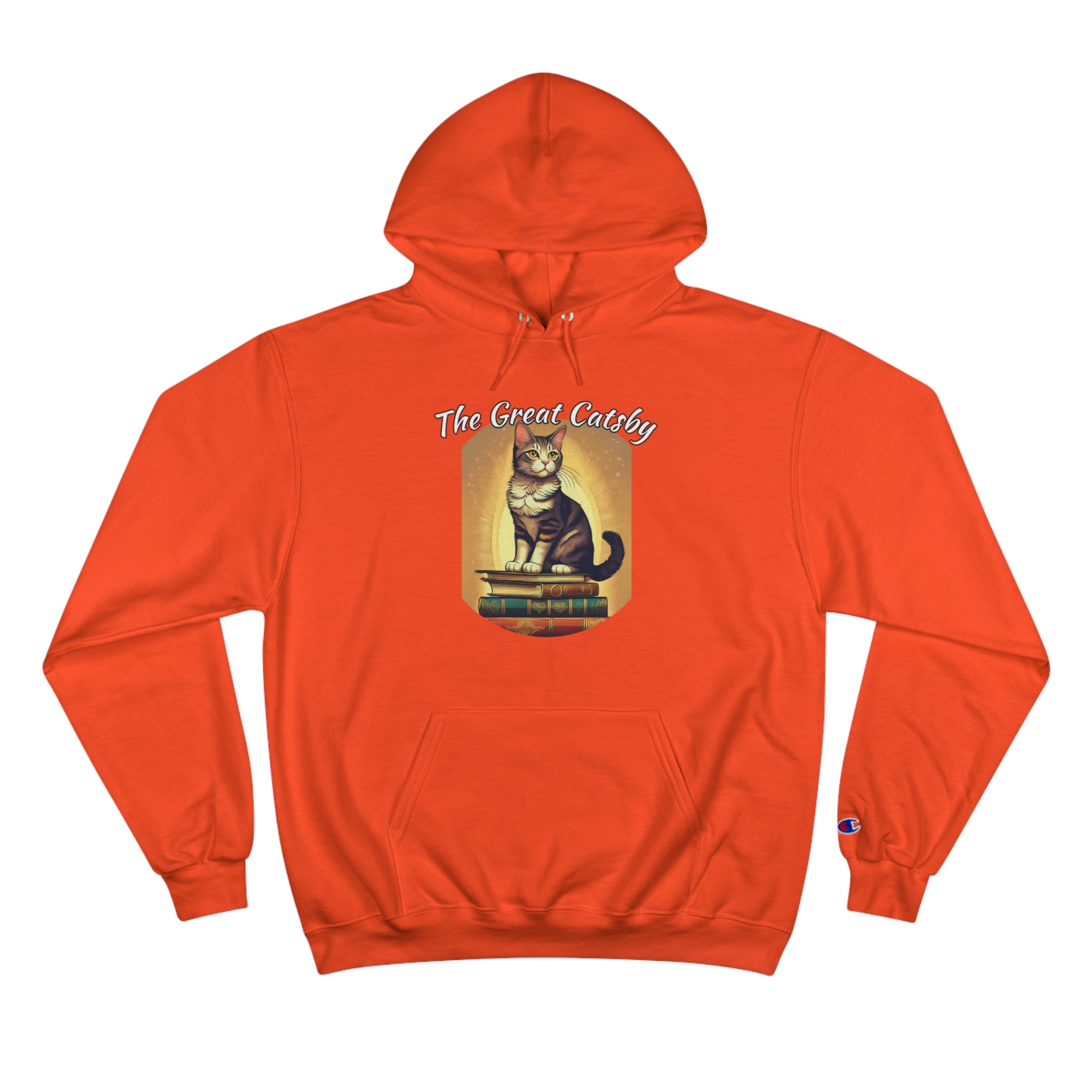 The Great Gatsby Catsby Cat on Books Champion Hoodie