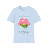 Blessed With A Brain Big Brain Unisex Softstyle T-Shirt