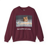 Just Another Cat-urday Cat Reading Book Unisex Heavy Blend™ Crewneck Sweatshirt