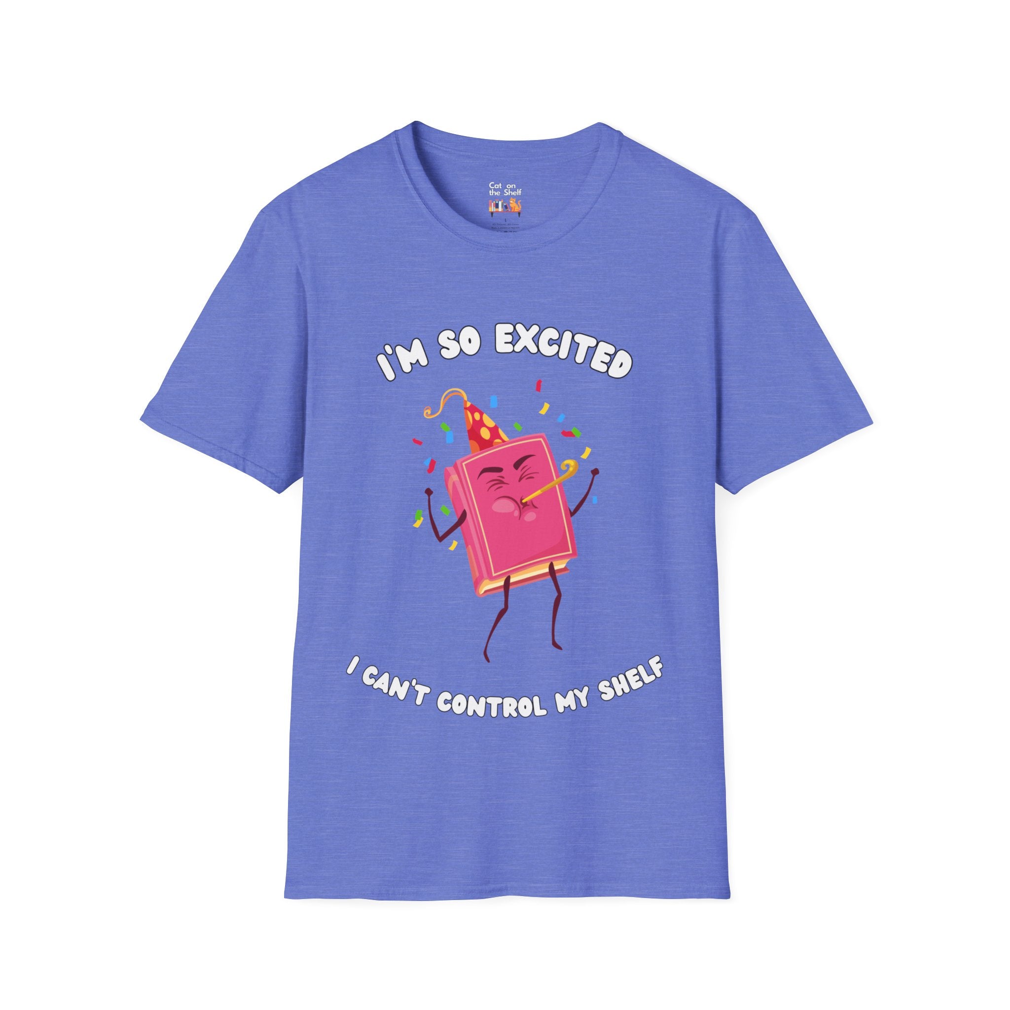 I'm So Excited I Can't Control My Shelf Party Book Unisex Softstyle T-Shirt