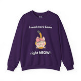 I Need More Books Right Meow Orange Cat Unisex Heavy Blend™ Crewneck Sweatshirt