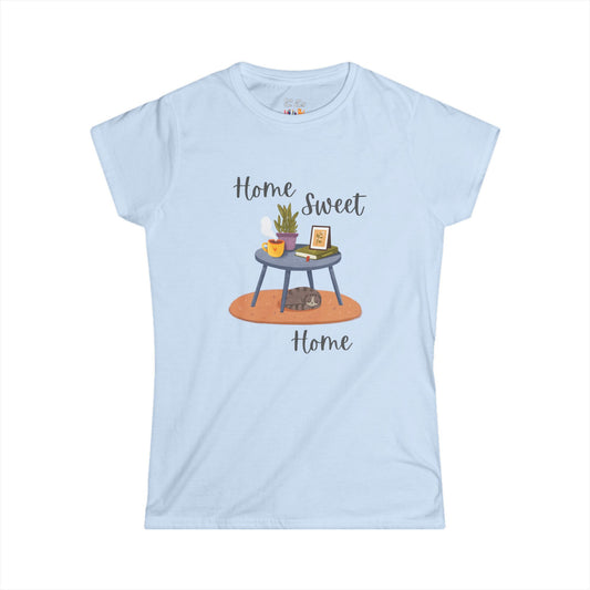 Home Sweet Home Cats & Books Women's Soft Tee