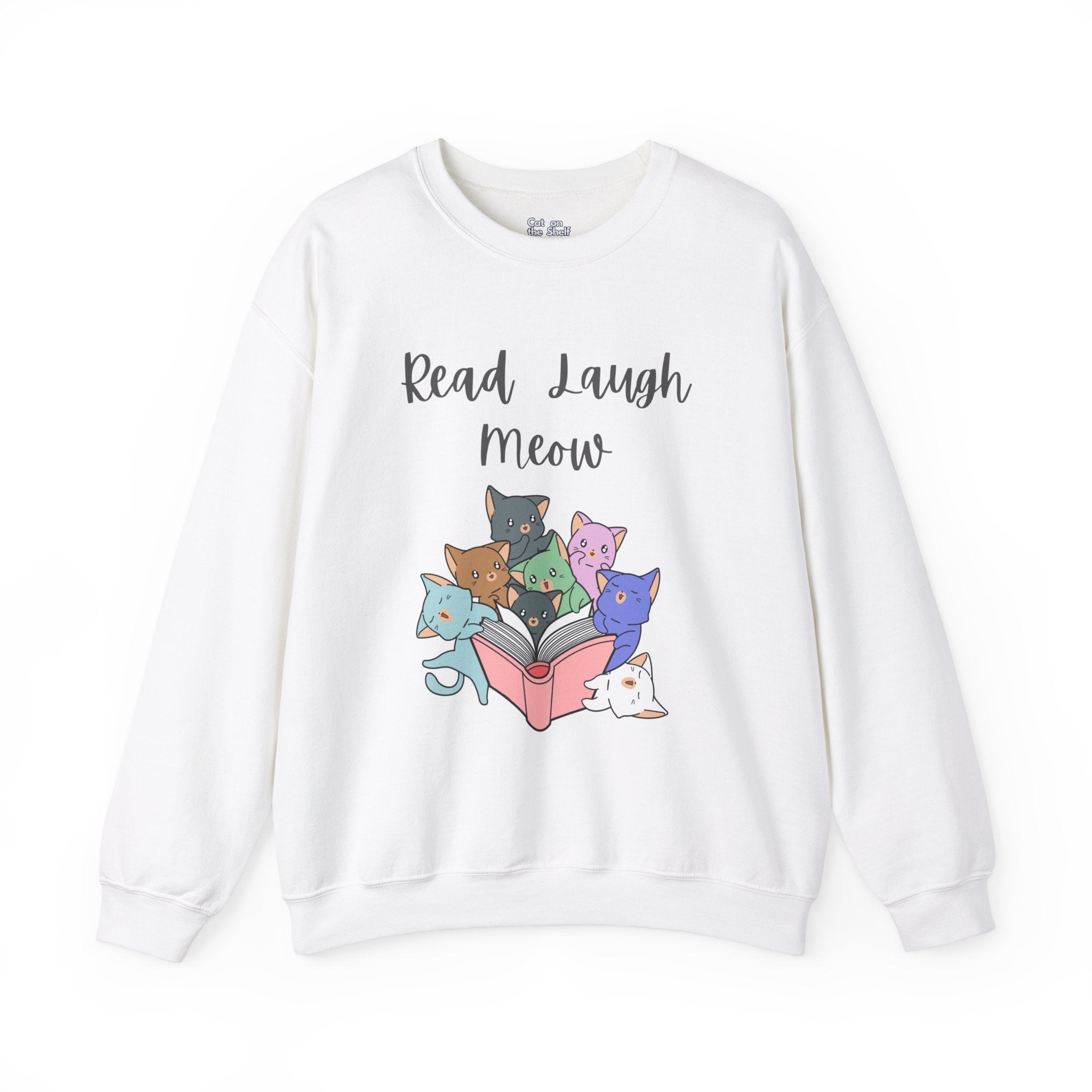 Read Laugh Meow Cute Cats Kittens Reading Unisex Heavy Blend™ Crewneck Sweatshirt