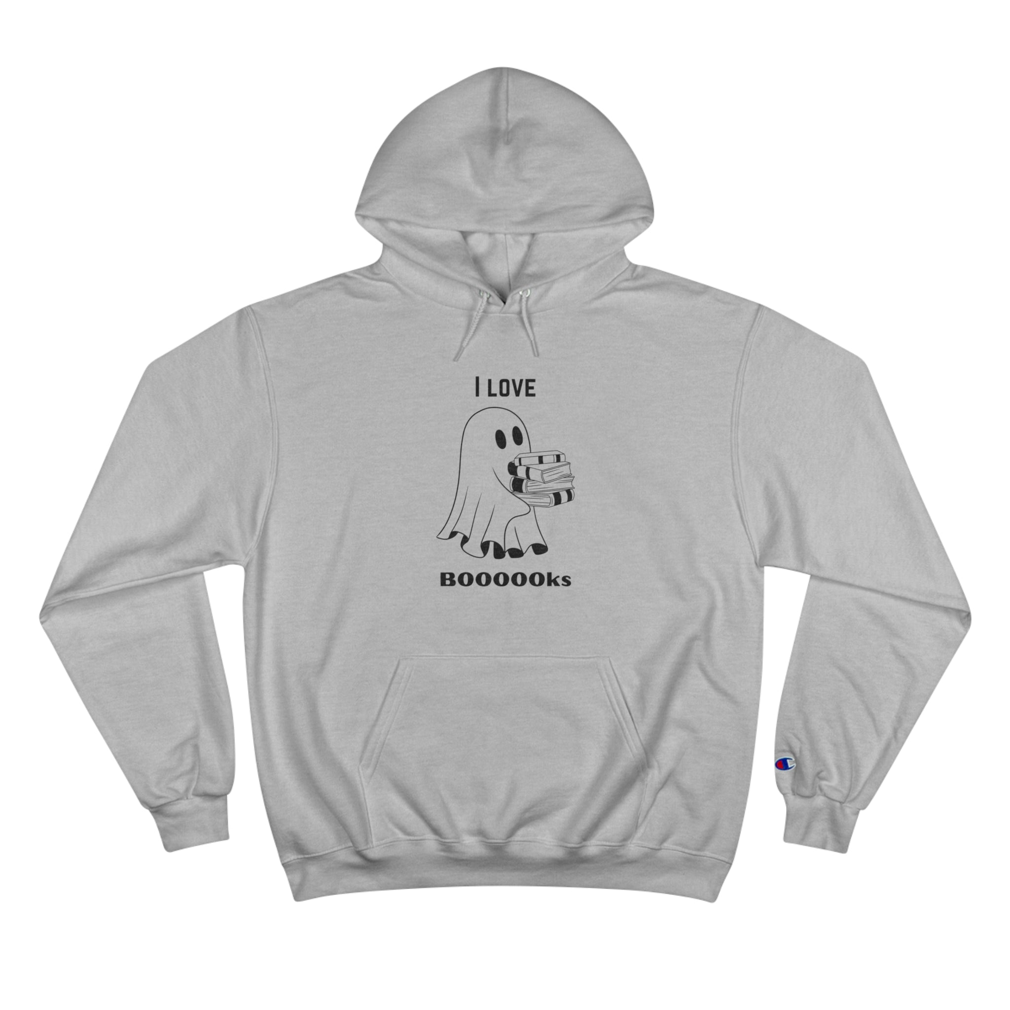 I Love Books Halloween Ghost Champion Hoodie