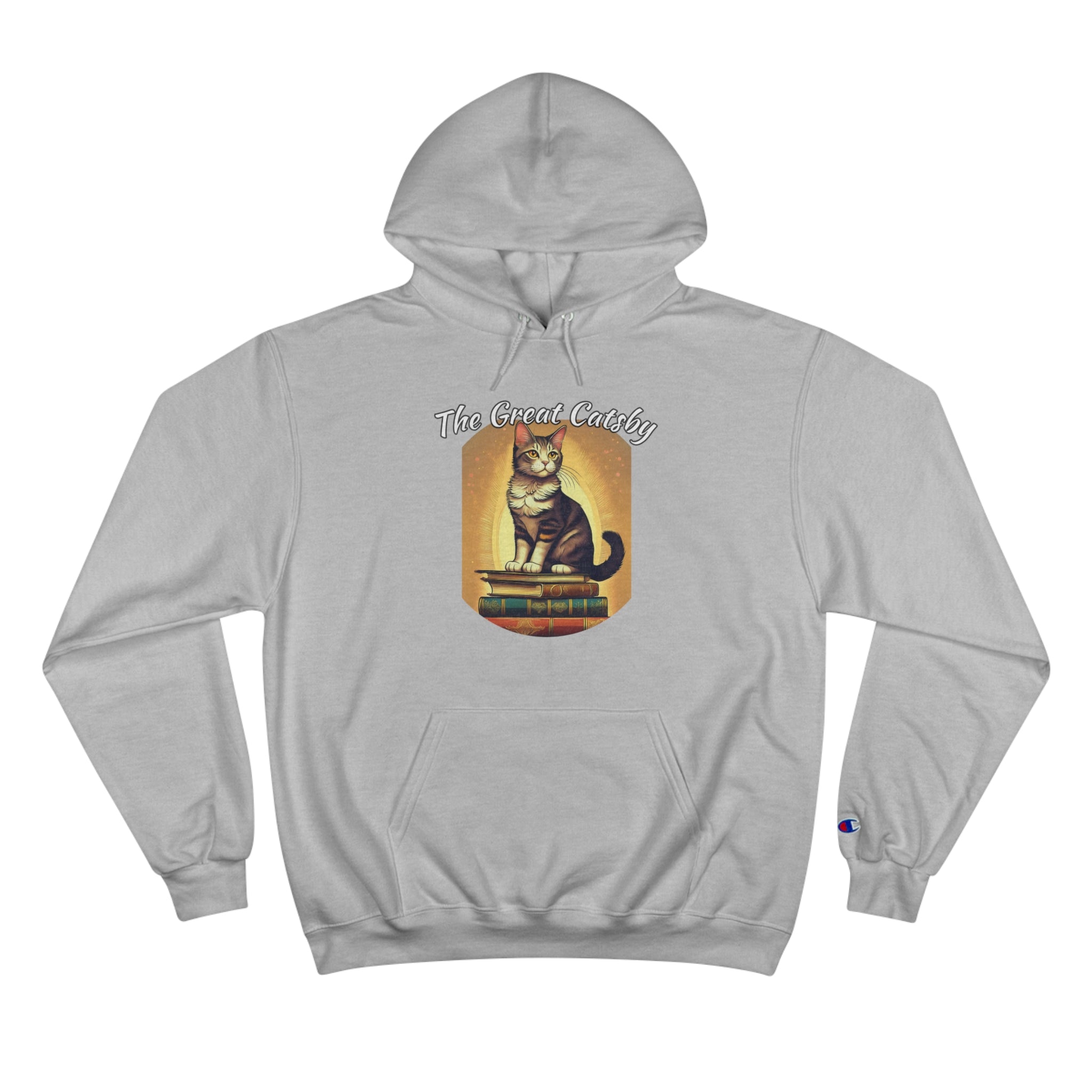 The Great Gatsby Catsby Cat on Books Champion Hoodie