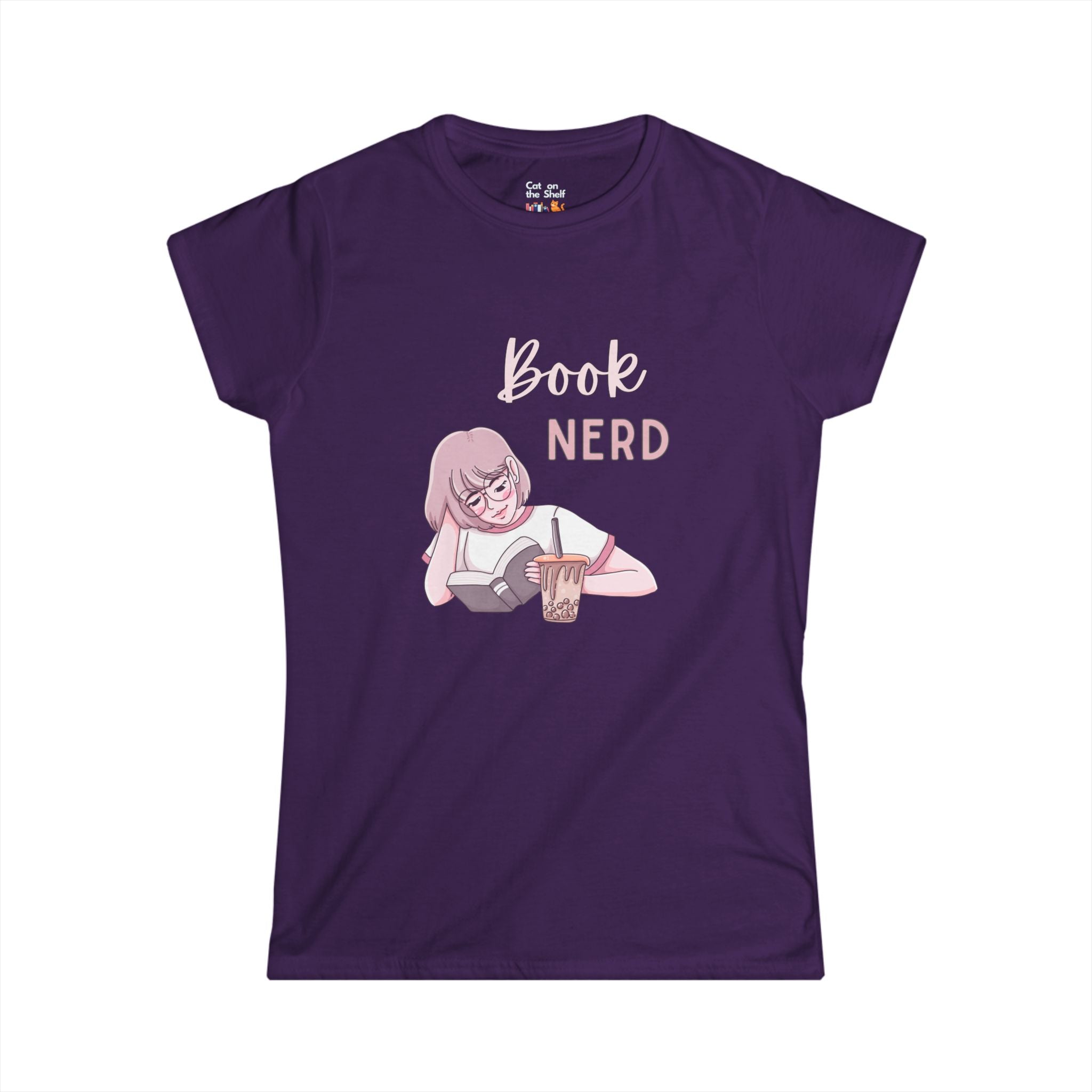 Book Nerd Pink Anime Girl Women's Soft Tee