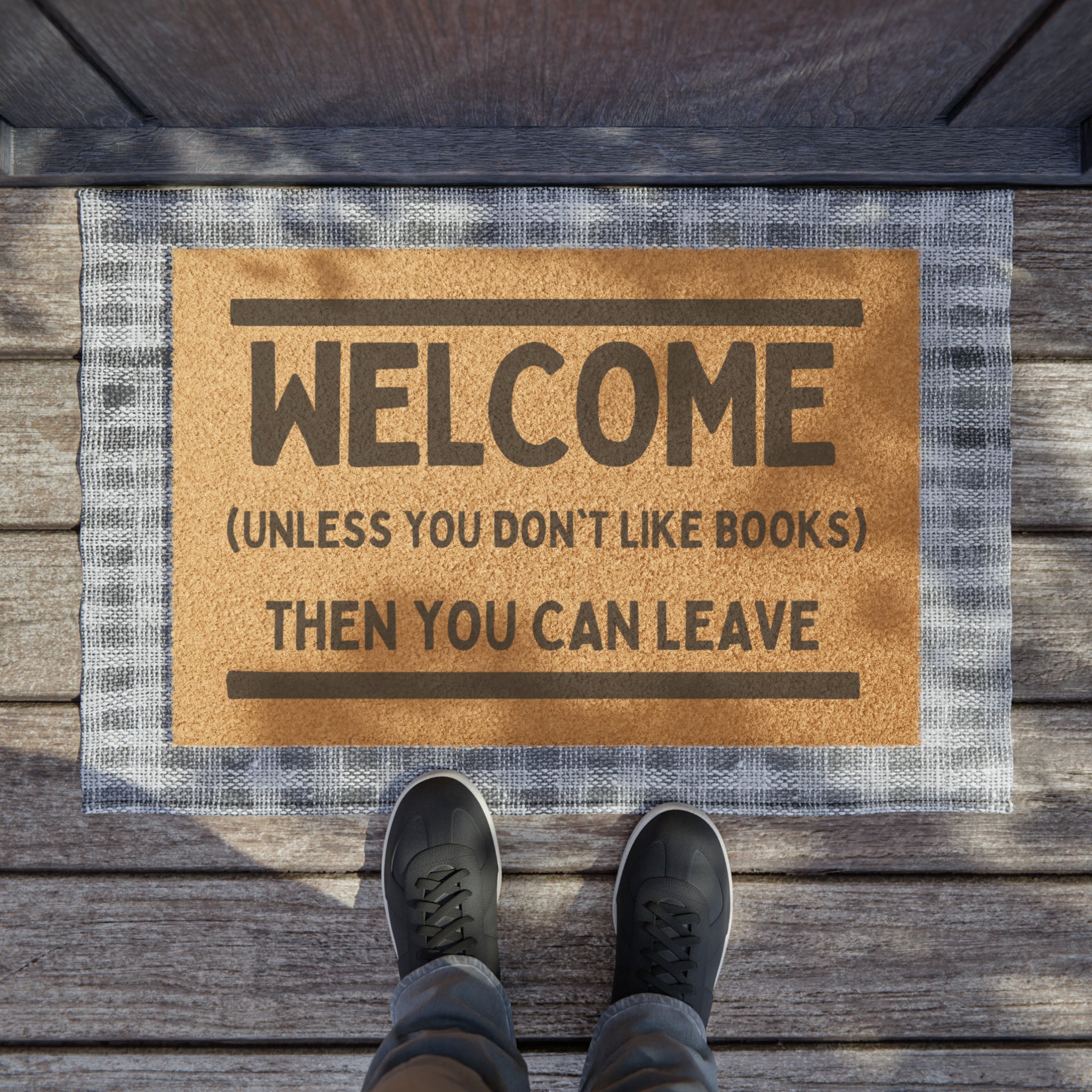 Welcome Unless You Don't Like Books Welcome Door Mat