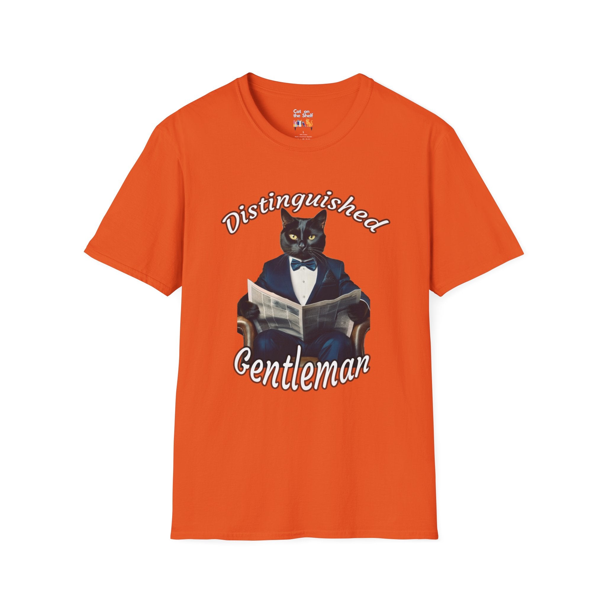 Distinguished Gentleman Cat With Bowtie Unisex Softstyle T-Shirt