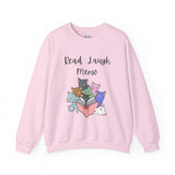 Read Laugh Meow Cute Cats Kittens Reading Unisex Heavy Blend™ Crewneck Sweatshirt