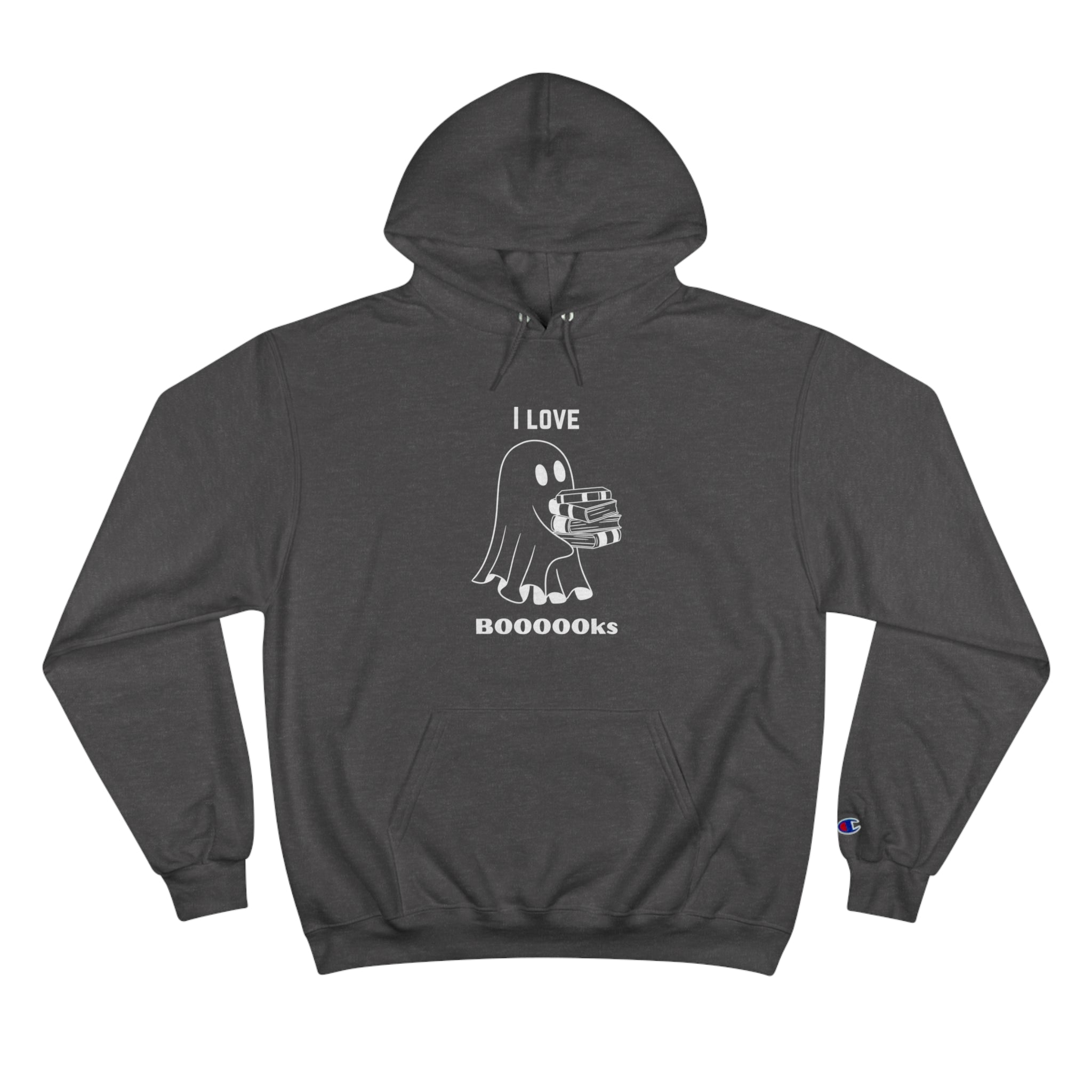 I Love Books Halloween Ghost Champion Hoodie