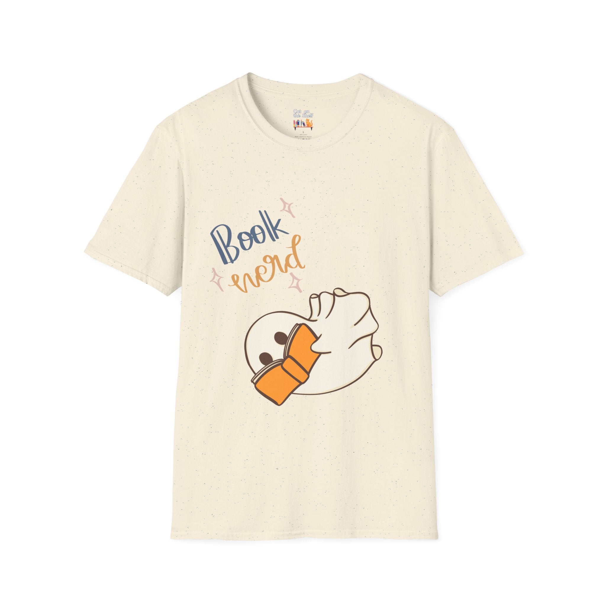 Book Nerd Cute Halloween Ghost Unisex Softstyle T-Shirt