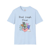 Read Laugh Meow Cute Cats Kittens Reading Unisex Softstyle T-Shirt