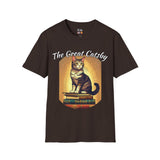 The Great Gatsby Catsby Cat on Books Unisex Softstyle T-Shirt