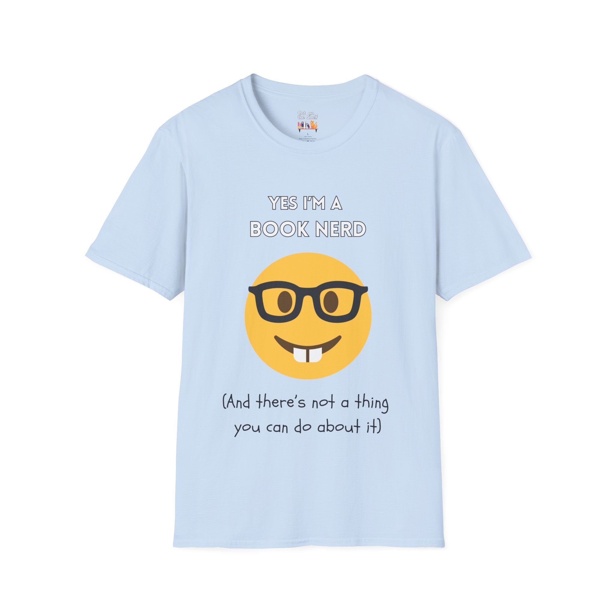 Yes I'm A Book Nerd Funny Emoji Unisex Softstyle T-Shirt