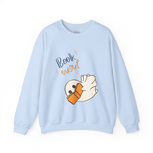 Book Nerd Cute Halloween Ghost Unisex Heavy Blend™ Crewneck Sweatshirt