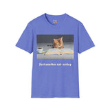 Just Another Cat-urday Cat Reading Book Unisex Softstyle T-Shirt