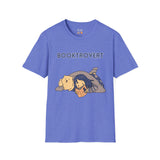 Booktrovert Girl Reading in Bed with Dog Unisex Softstyle T-Shirt