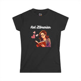 Hot Librarian Girl with Glasses Hearts Women's Soft Tee