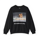 Just Another Cat-urday Cat Reading Book Unisex Heavy Blend™ Crewneck Sweatshirt