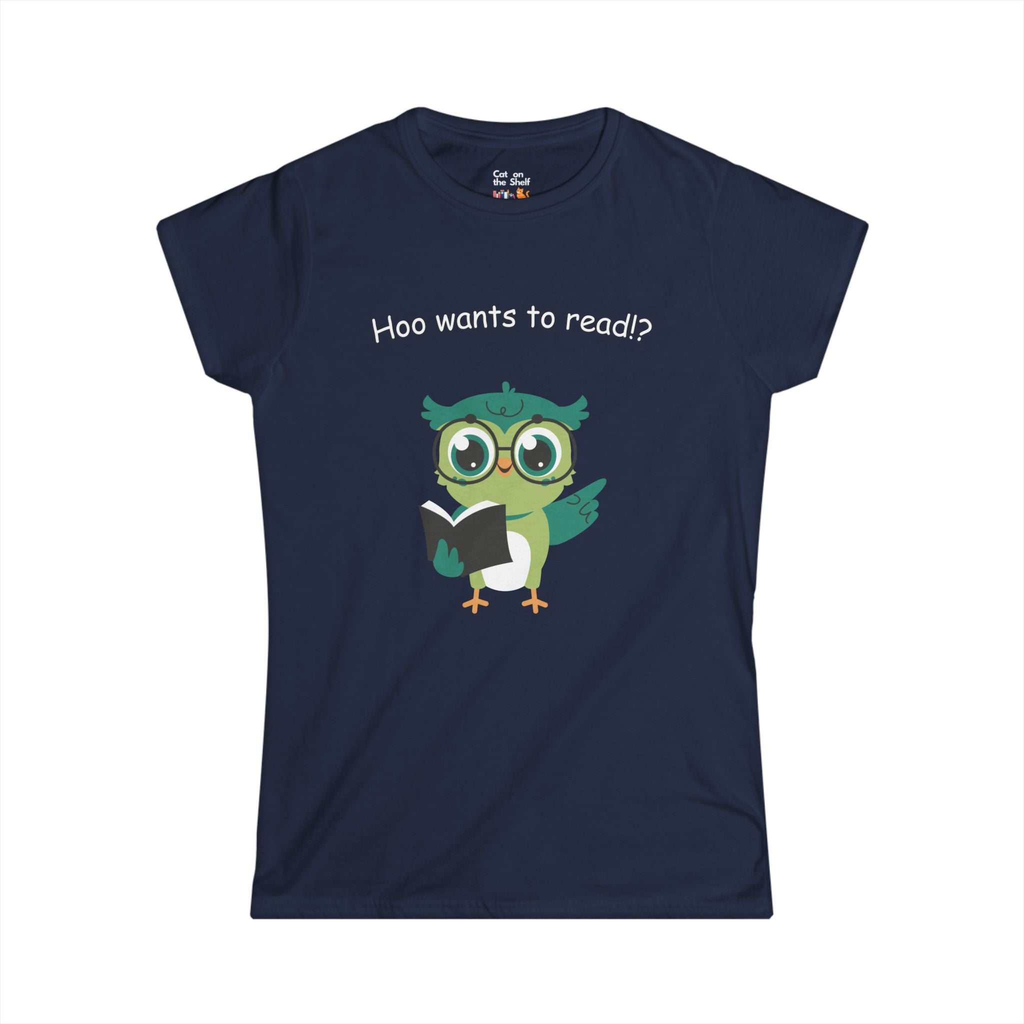 Who Hoo Wants to Read? Owl with Book Women's Soft Tee