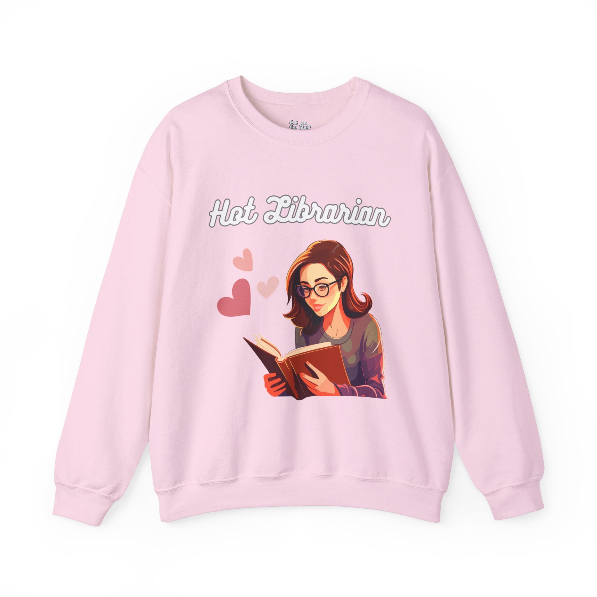 Hot Librarian Girl with Glasses Hearts Unisex Heavy Blend™ Crewneck Sweatshirt