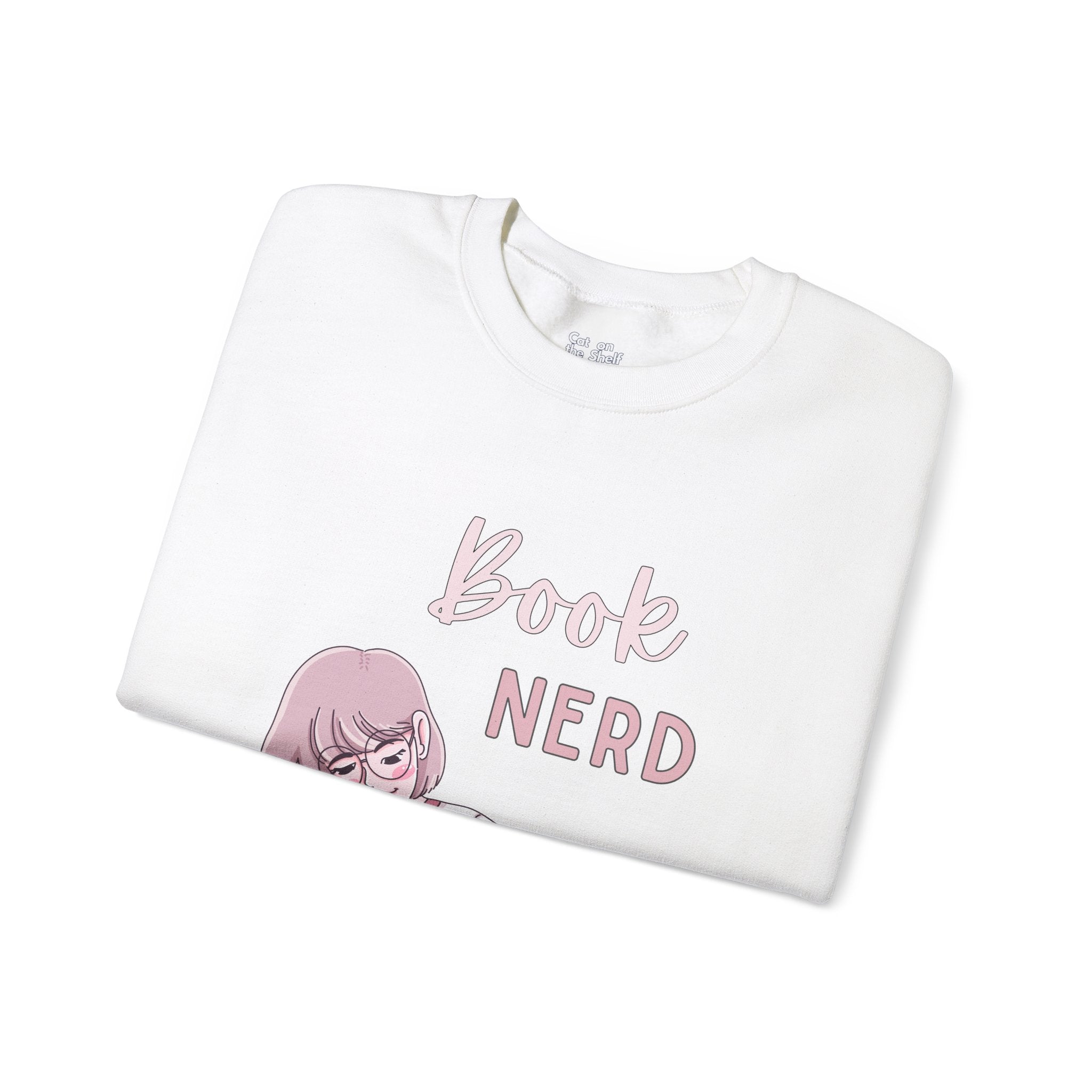 Book Nerd Pink Anime Girl Unisex Heavy Blend™ Crewneck Sweatshirt