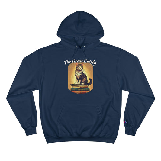 The Great Gatsby Catsby Cat on Books Champion Hoodie