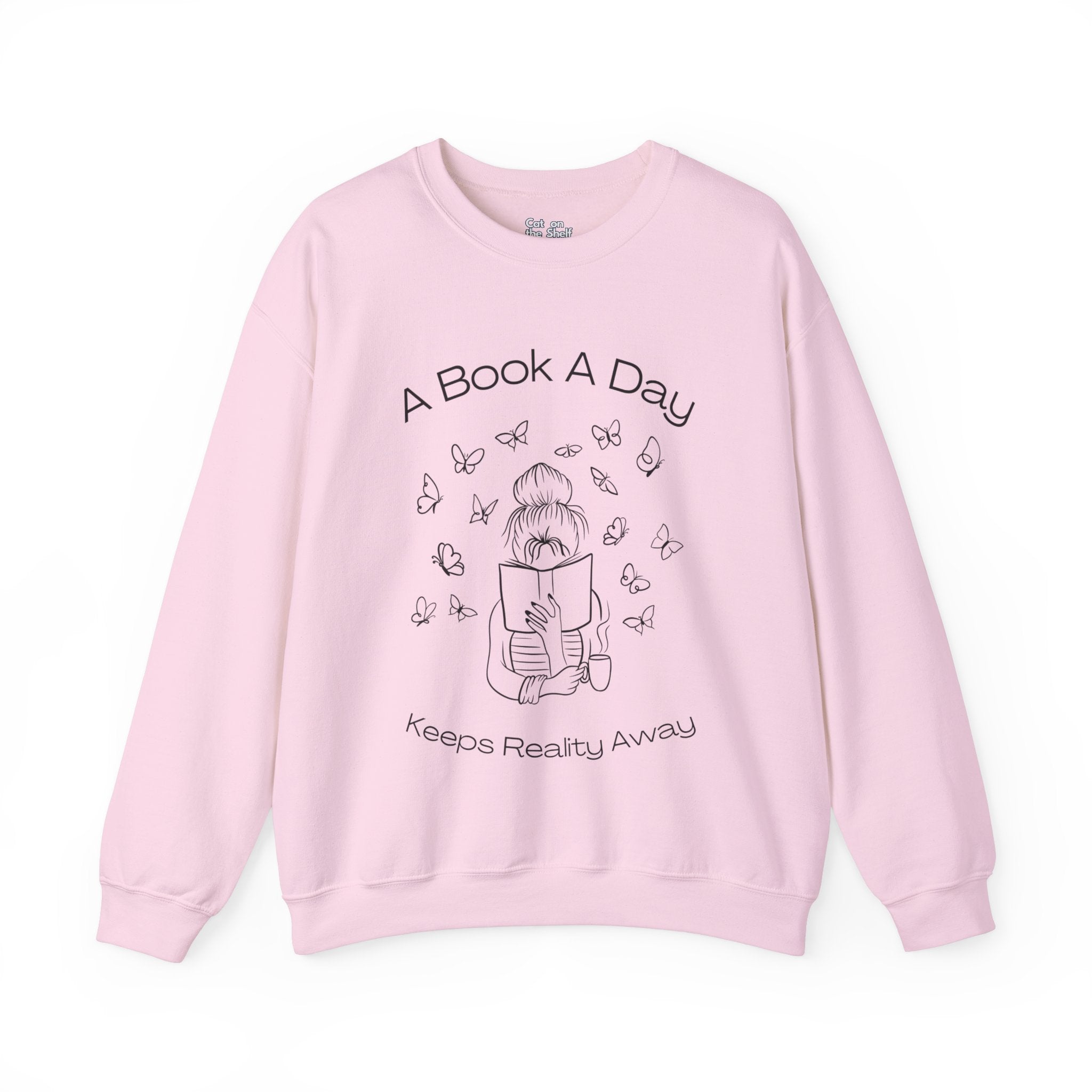 A Book A Day Keeps Reality Away Butterflies Unisex Heavy Blend™ Crewneck Sweatshirt