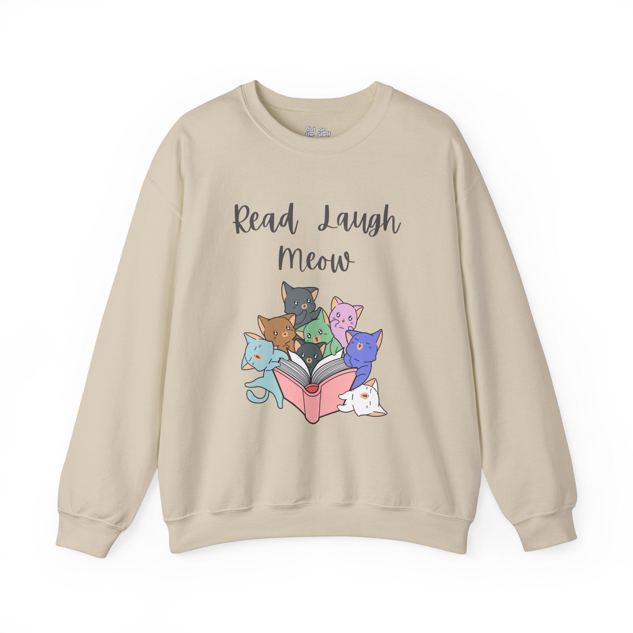 Read Laugh Meow Cute Cats Kittens Reading Unisex Heavy Blend™ Crewneck Sweatshirt