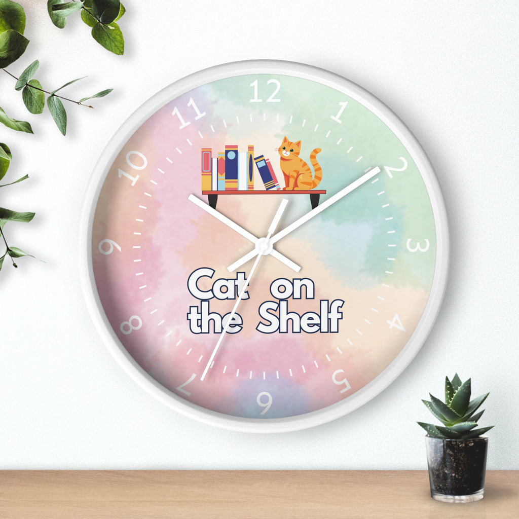 Cat on the Shelf Basic Wall Clock