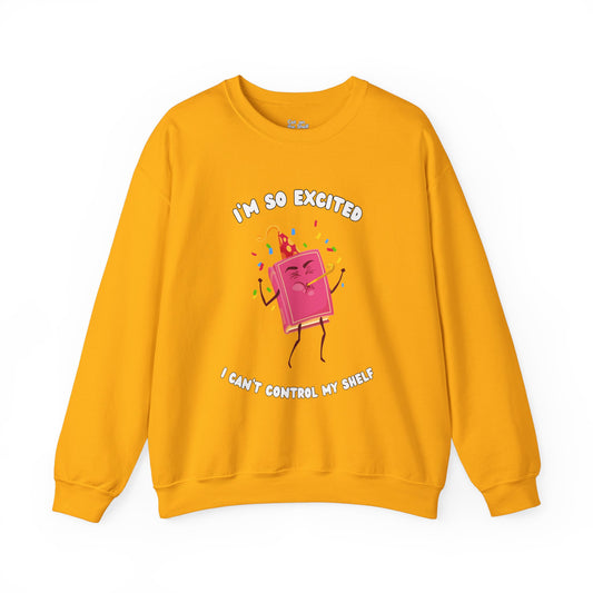 I'm So Excited I Can't Control My Shelf Party Book Unisex Heavy Blend™ Crewneck Sweatshirt