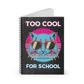 Too Cool For School Cat with Sunglasses Small Spiral Notebook