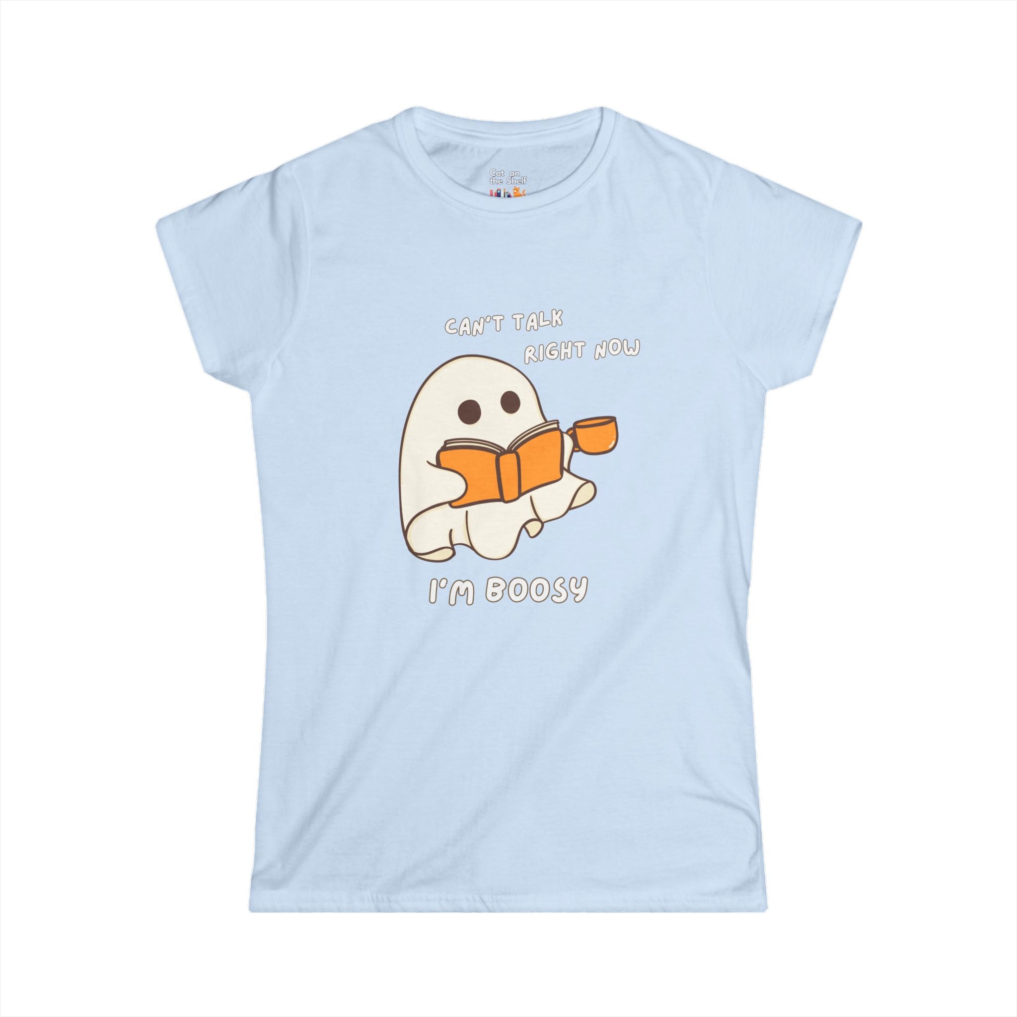 Can't Talk I'm Busy Cute Halloween Ghost Women's Soft Tee