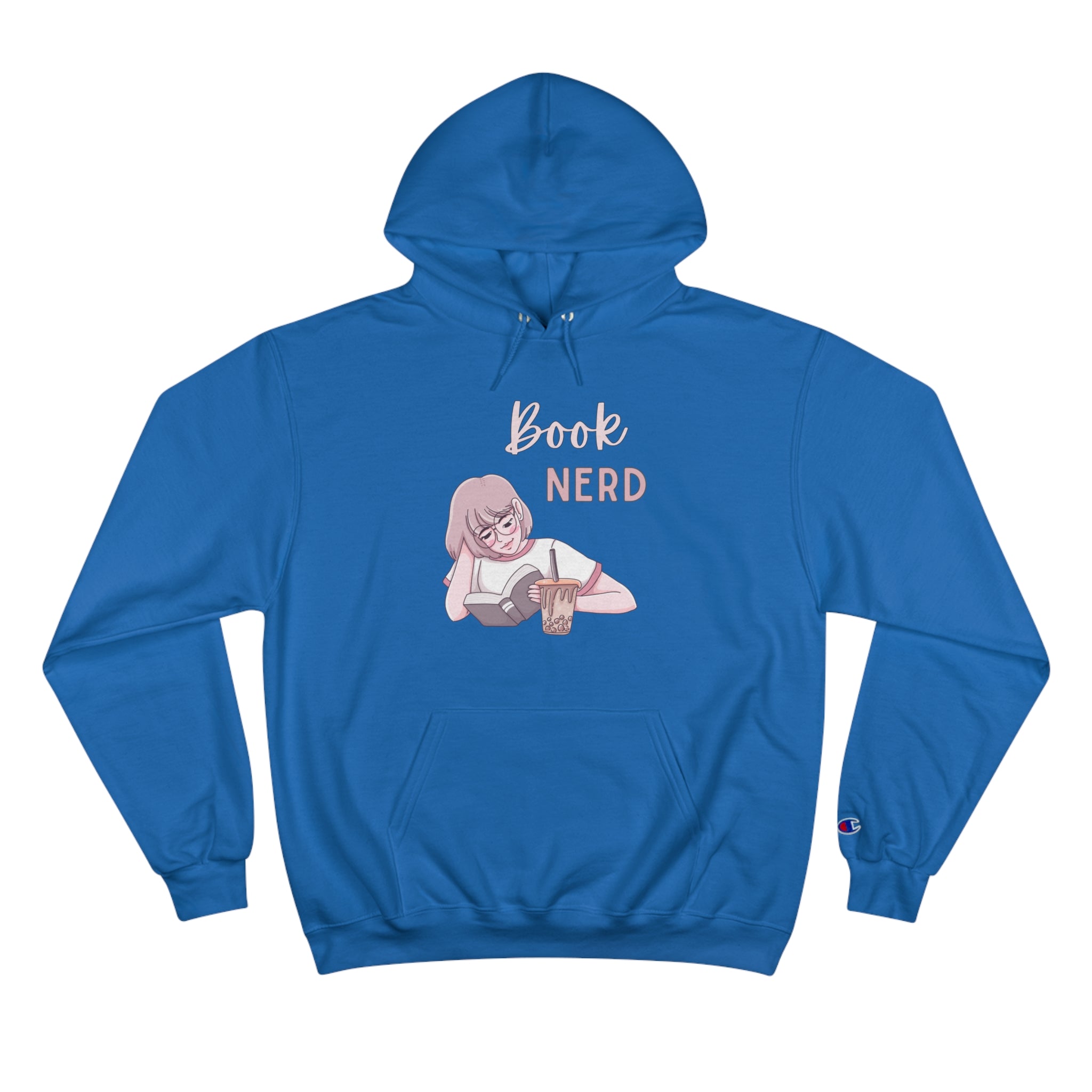 Book Nerd Pink Anime Girl Champion Hoodie