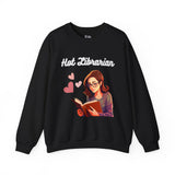 Hot Librarian Girl with Glasses Hearts Unisex Heavy Blend™ Crewneck Sweatshirt