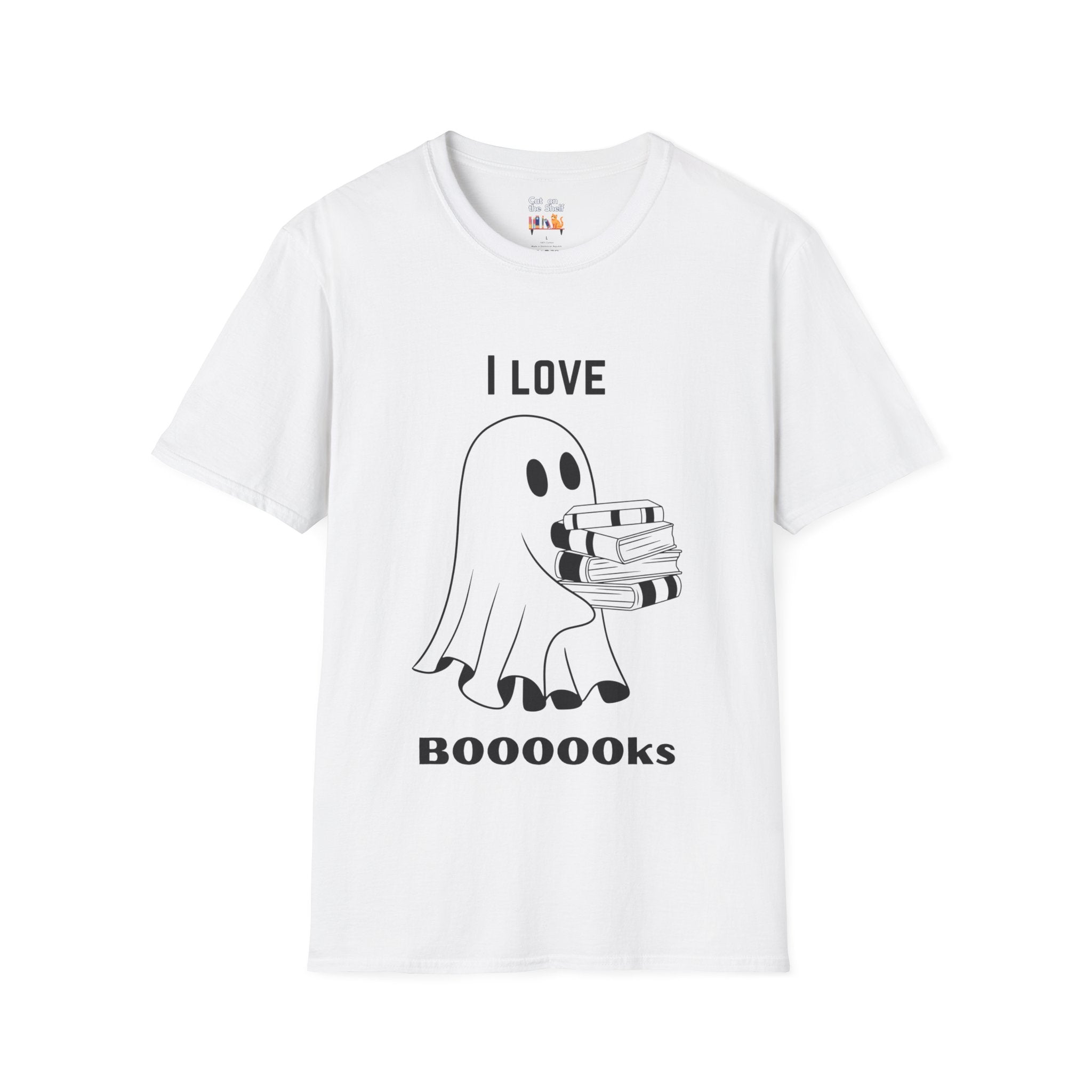 I Love Books Halloween Ghost Unisex Softstyle T-Shirt