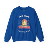 I'm So Excited I Can't Control My Shelf Reading Girl Unisex Heavy Blend™ Crewneck Sweatshirt