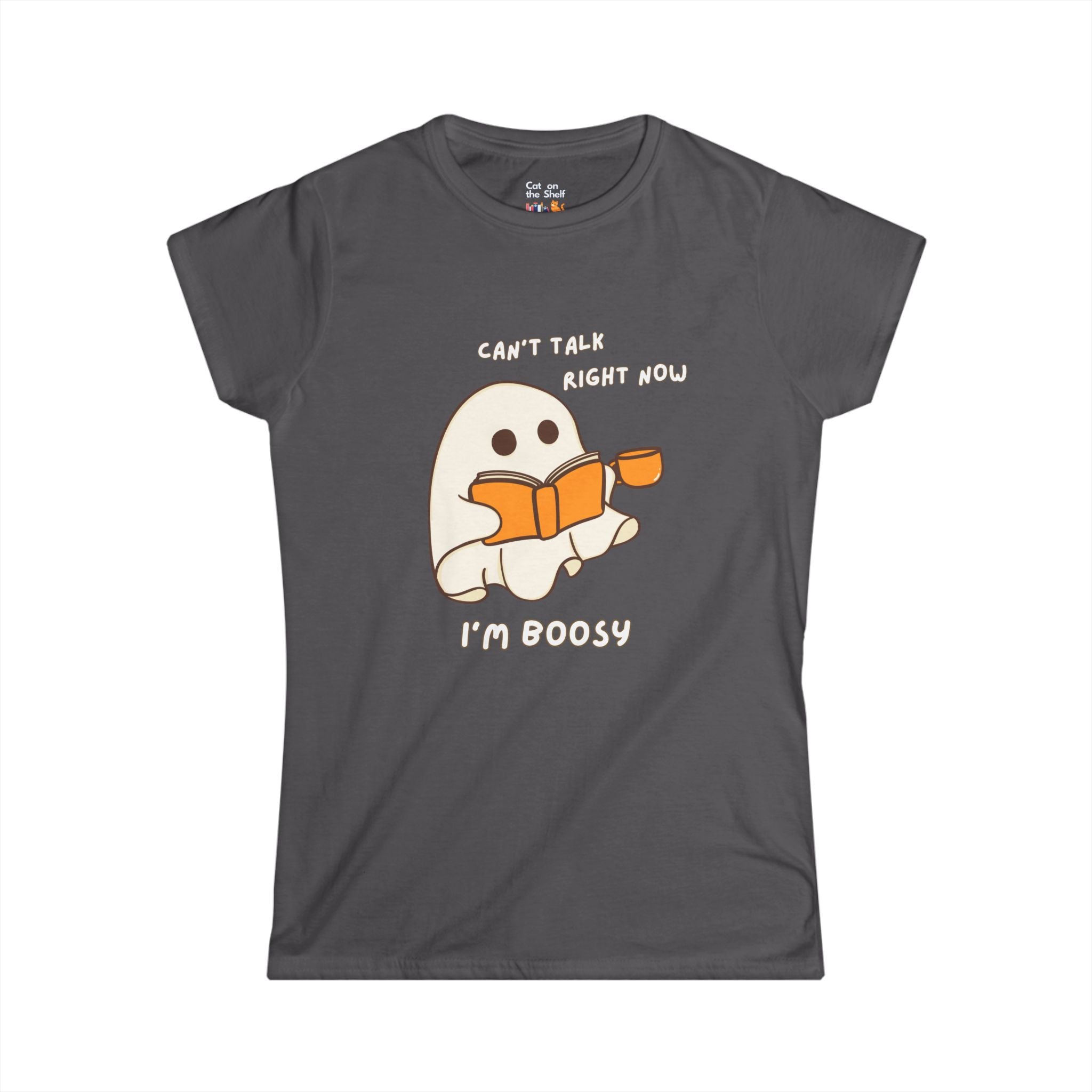 Can't Talk I'm Busy Cute Halloween Ghost Women's Soft Tee