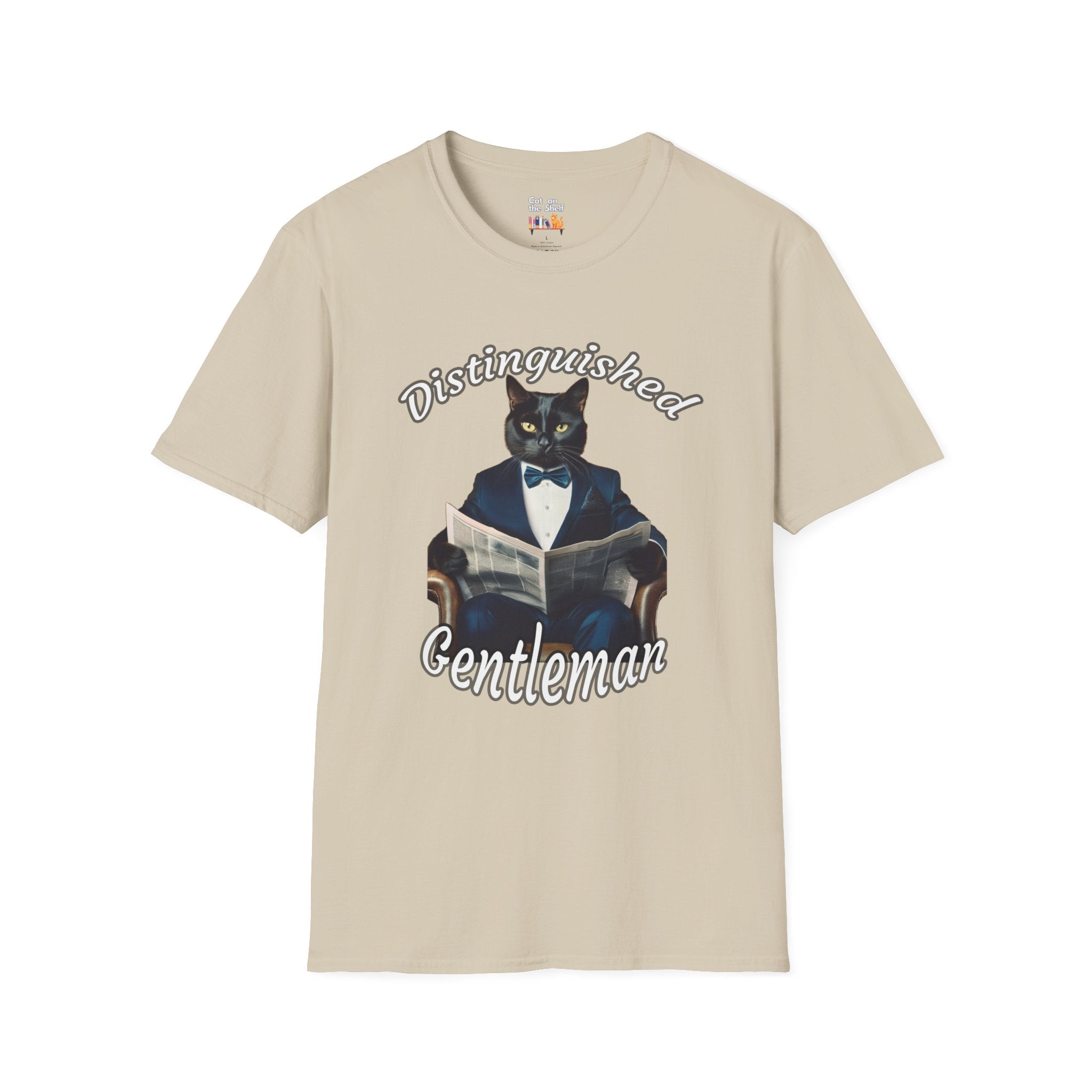 Distinguished Gentleman Cat With Bowtie Unisex Softstyle T-Shirt