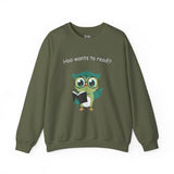 Who Hoo Wants to Read? Owl with Book Unisex Heavy Blend™ Crewneck Sweatshirt